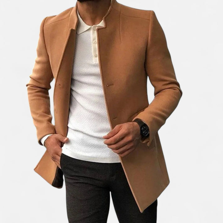 Maisone | Men’s Tailored Coat – Classic Solid Comfort