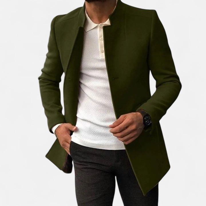 Maisone | Men’s Tailored Coat – Classic Solid Comfort