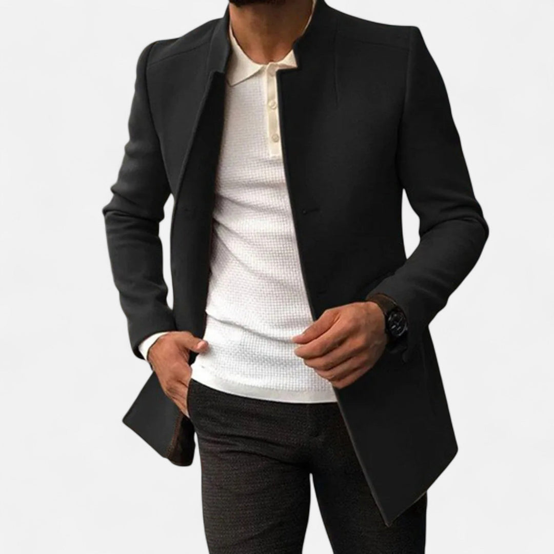 Maisone | Men’s Tailored Coat – Classic Solid Comfort
